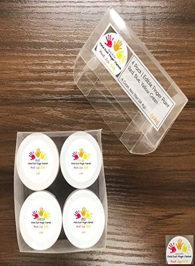 Bakell - Edible Finger Paint Petal Dust for Kids & Babies (4 Gram, 4x Jars) - Primary Color Combo Pack: Red, Blue, Green & Yellow - Image 2